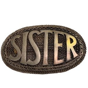 Vintage 1940’s Sterling  Silver Sister Brooch from North Africa